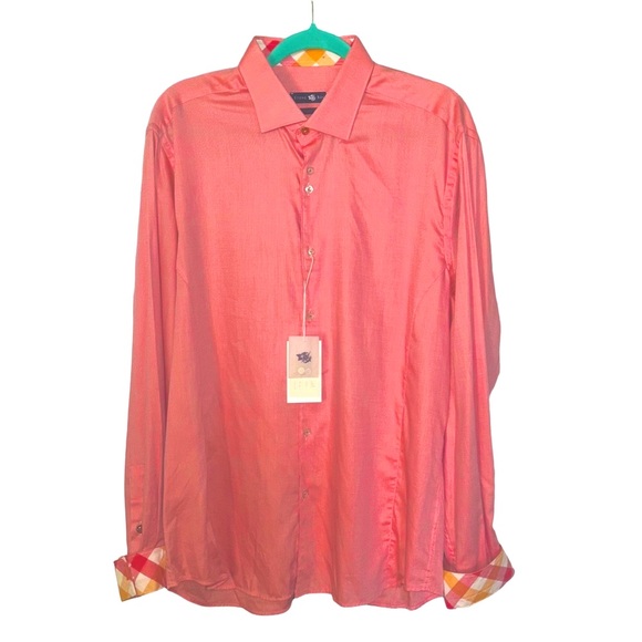 Stone Rose Men’s Plaid Long Sleeve Shirt XL NWT Button Up Reversible Cuffs Mens - Picture 1 of 16